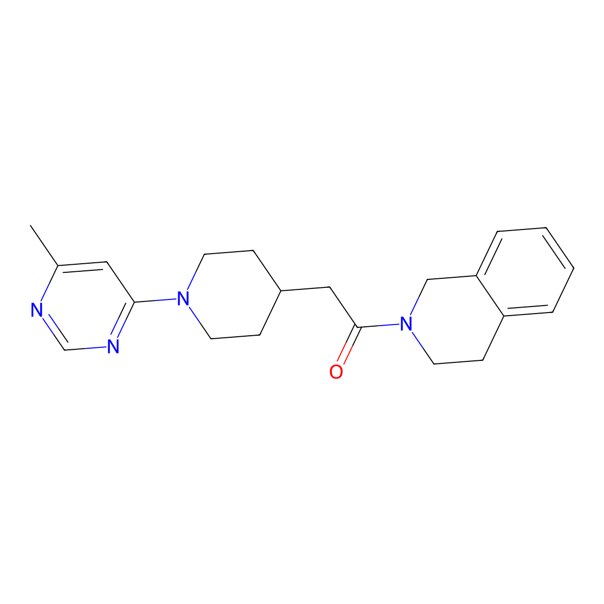 2-[1-(6-Methylpyrimidin-4-yl)piperidin-4-yl]-1-(1,2,3,4-tetrahydroisoquinolin-2-yl)ethan-1-one molecular structure, CAS 3054436-24-4