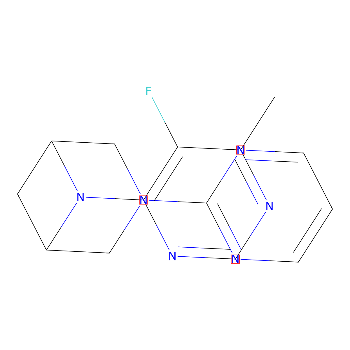 6-(5-Fluoro-6-methylpyrimidin-4-yl)-3-(pyrimidin-2-yl)-3,6-diazabicyclo[3.1.1]heptane molecular structure, CAS 3054436-28-8