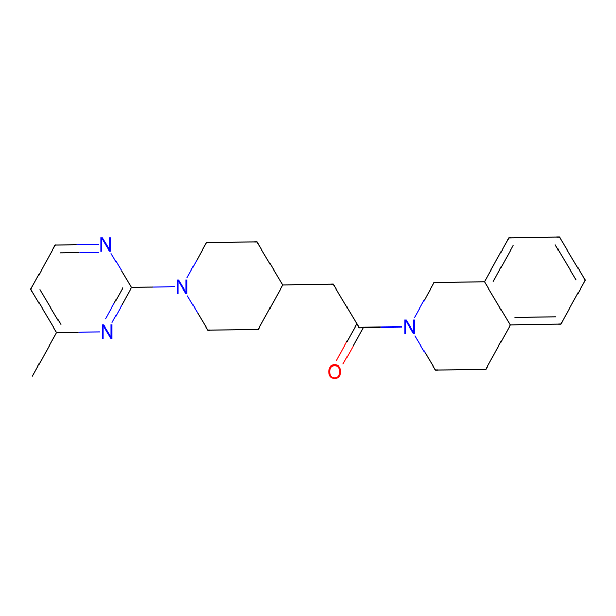 2-[1-(4-Methylpyrimidin-2-yl)piperidin-4-yl]-1-(1,2,3,4-tetrahydroisoquinolin-2-yl)ethan-1-one molecular structure, CAS 3054436-32-4