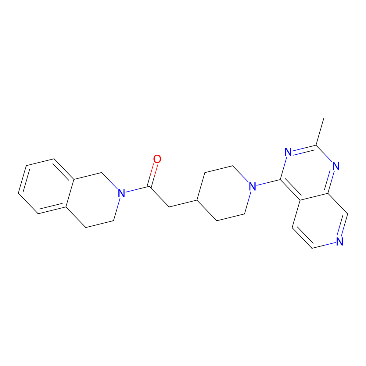 2-(1-{2-Methylpyrido[3,4-d]pyrimidin-4-yl}piperidin-4-yl)-1-(1,2,3,4-tetrahydroisoquinolin-2-yl)ethan-1-one molecular structure, CAS 3054436-39-1