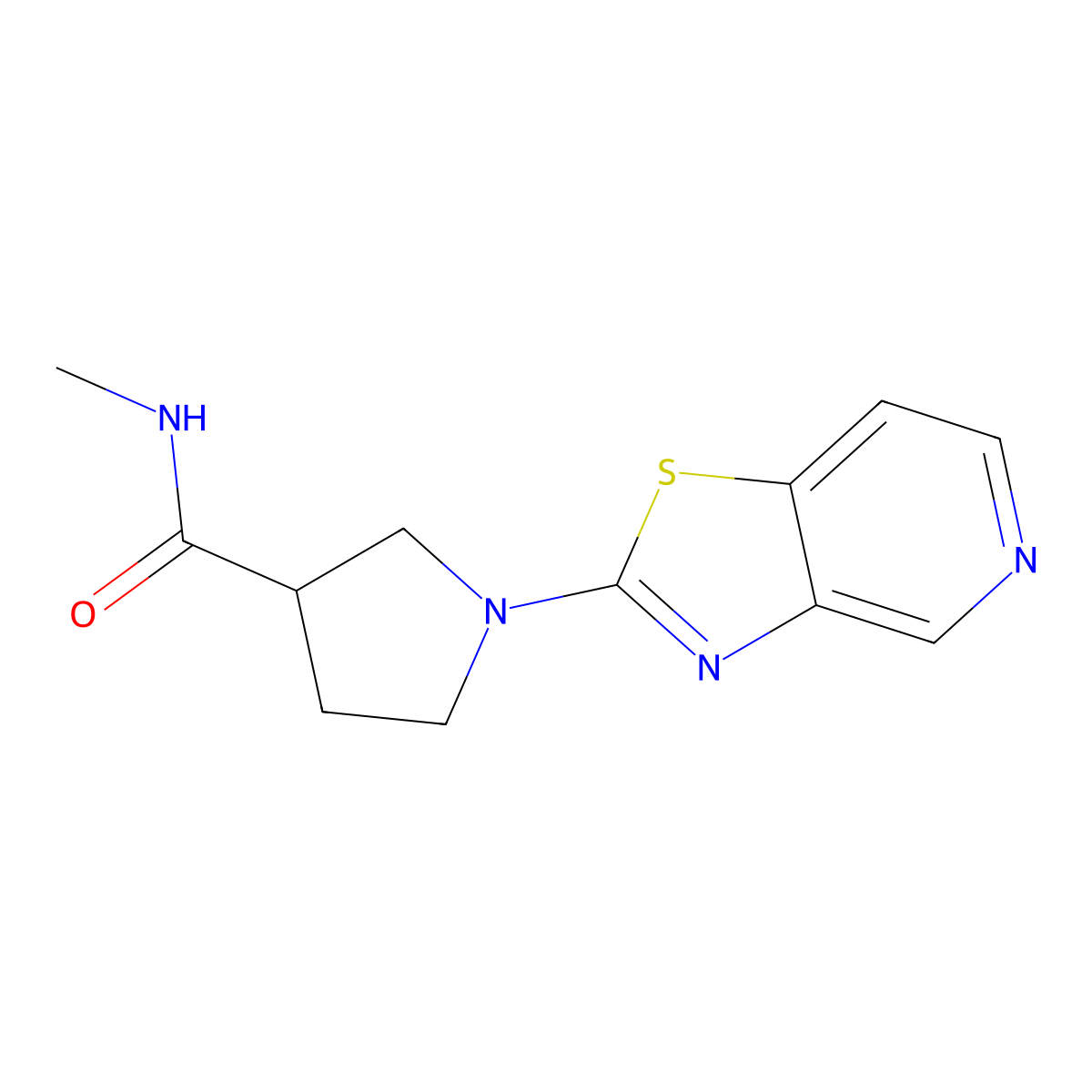 N-methyl-1-{[1,3]thiazolo[4,5-c]pyridin-2-yl}pyrrolidine-3-carboxamide molecular structure, CAS 3054436-97-1