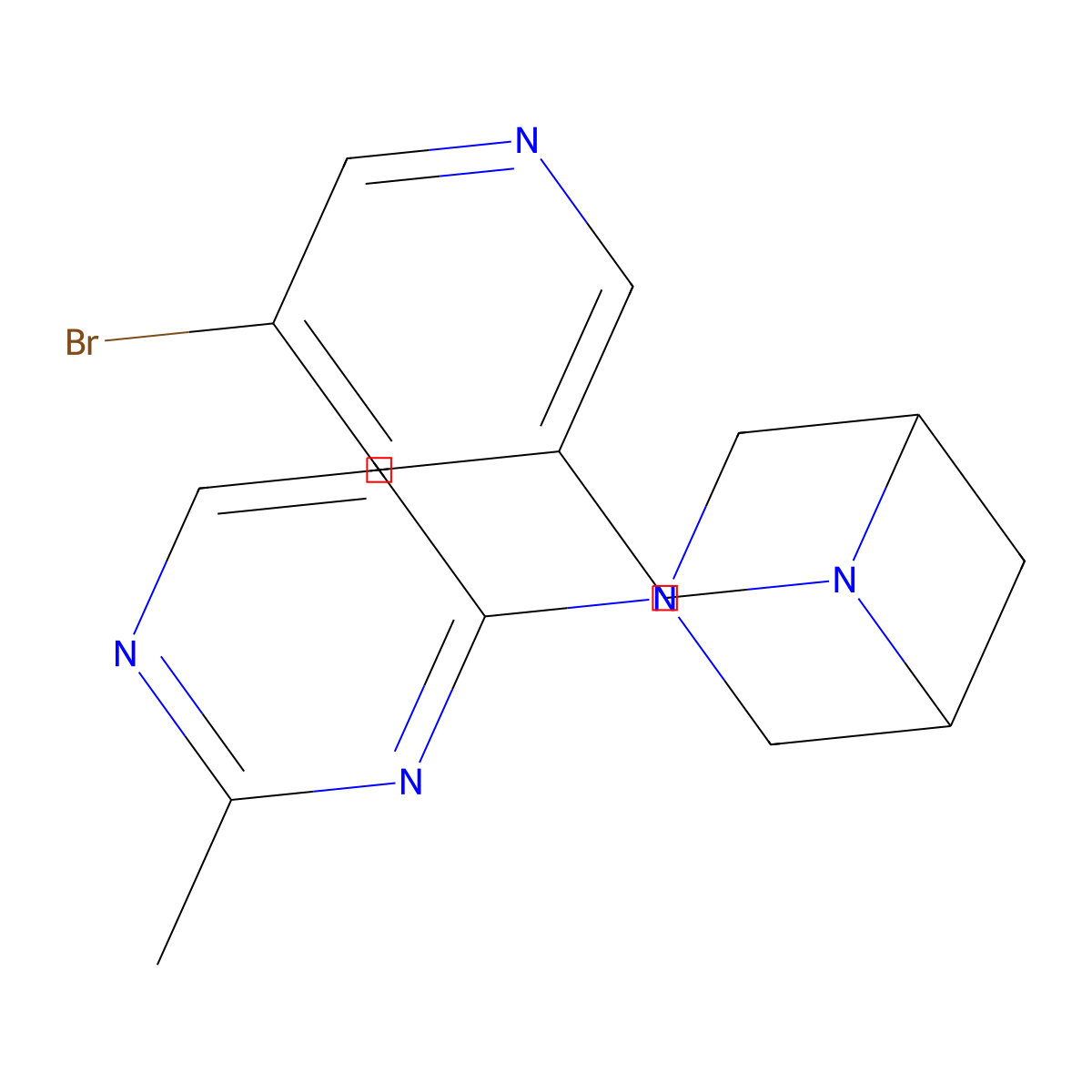 6-[(5-Bromopyridin-3-yl)methyl]-3-(2-methylpyrimidin-4-yl)-3,6-diazabicyclo[3.1.1]heptane molecular structure, CAS 3054437-03-2