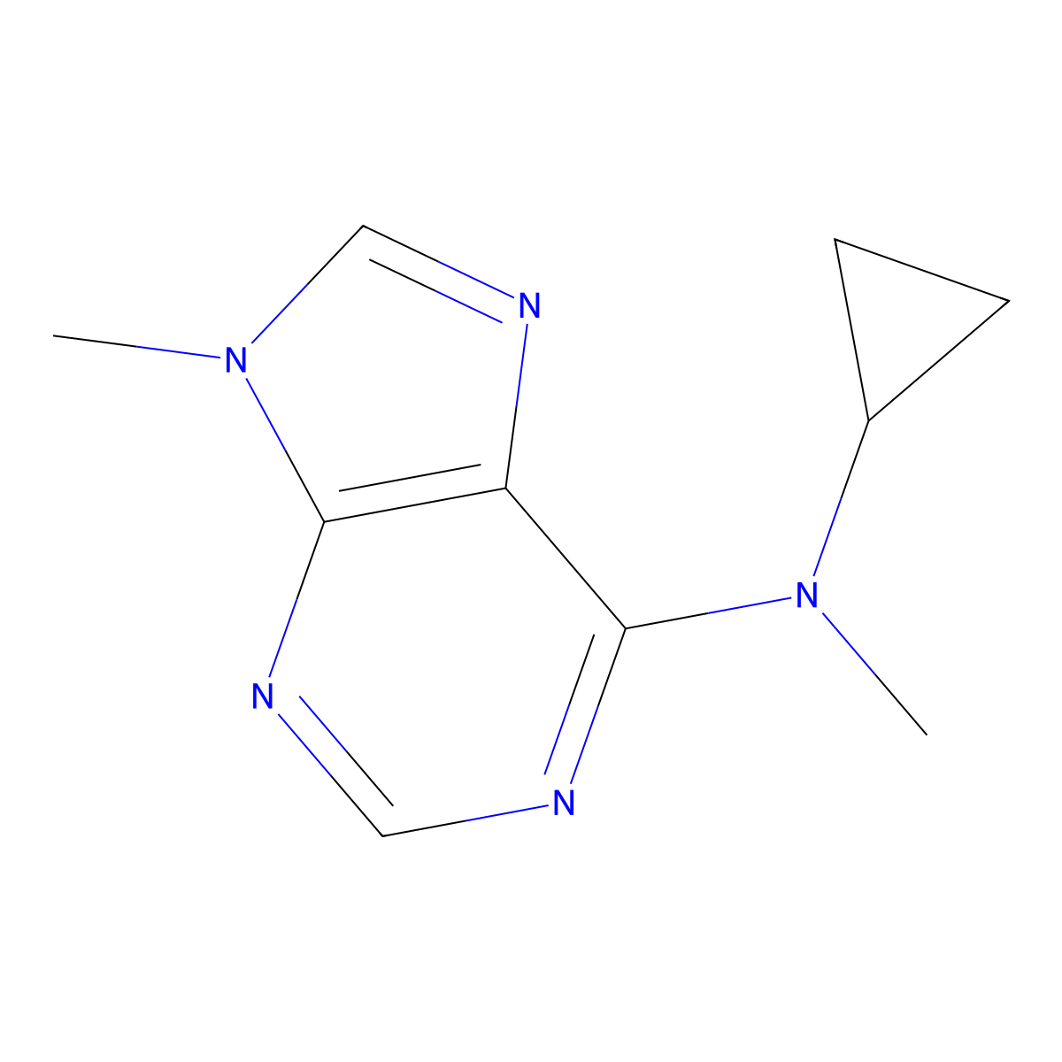 N-cyclopropyl-N,9-dimethyl-9H-purin-6-amine molecular structure, CAS 3054437-05-4