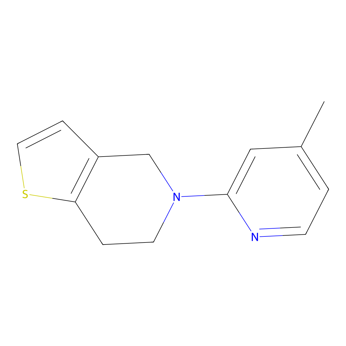 4-methyl-2-{4H,5H,6H,7H-thieno[3,2-c]pyridin-5-yl}pyridine molecular structure, CAS 3054437-06-5