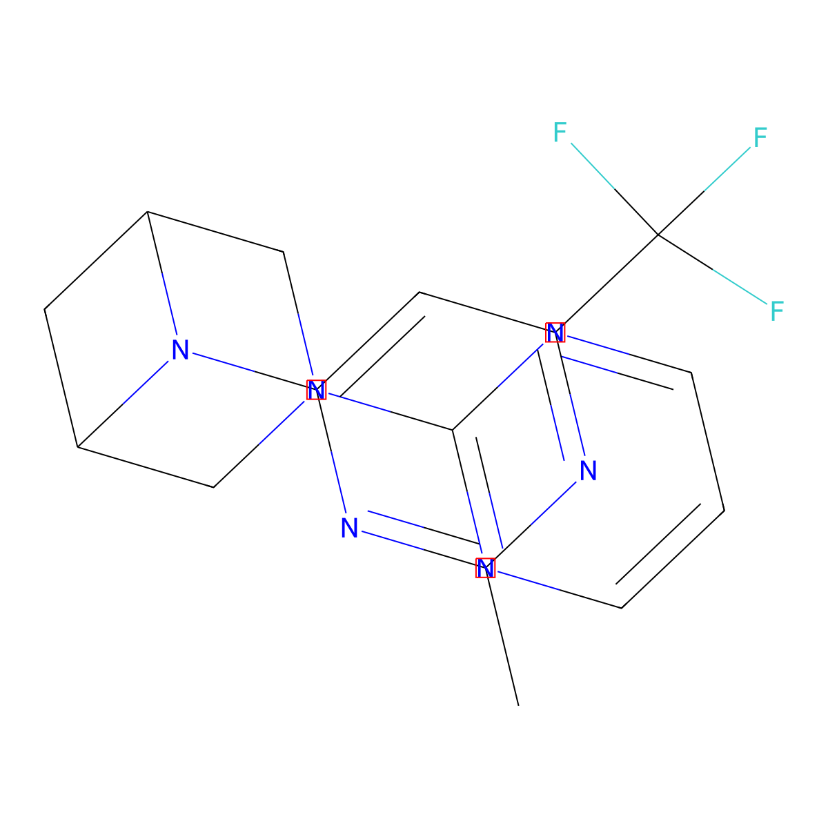 6-[2-Methyl-6-(trifluoromethyl)pyrimidin-4-yl]-3-(pyrimidin-2-yl)-3,6-diazabicyclo[3.1.1]heptane molecular structure, CAS 3054437-12-3