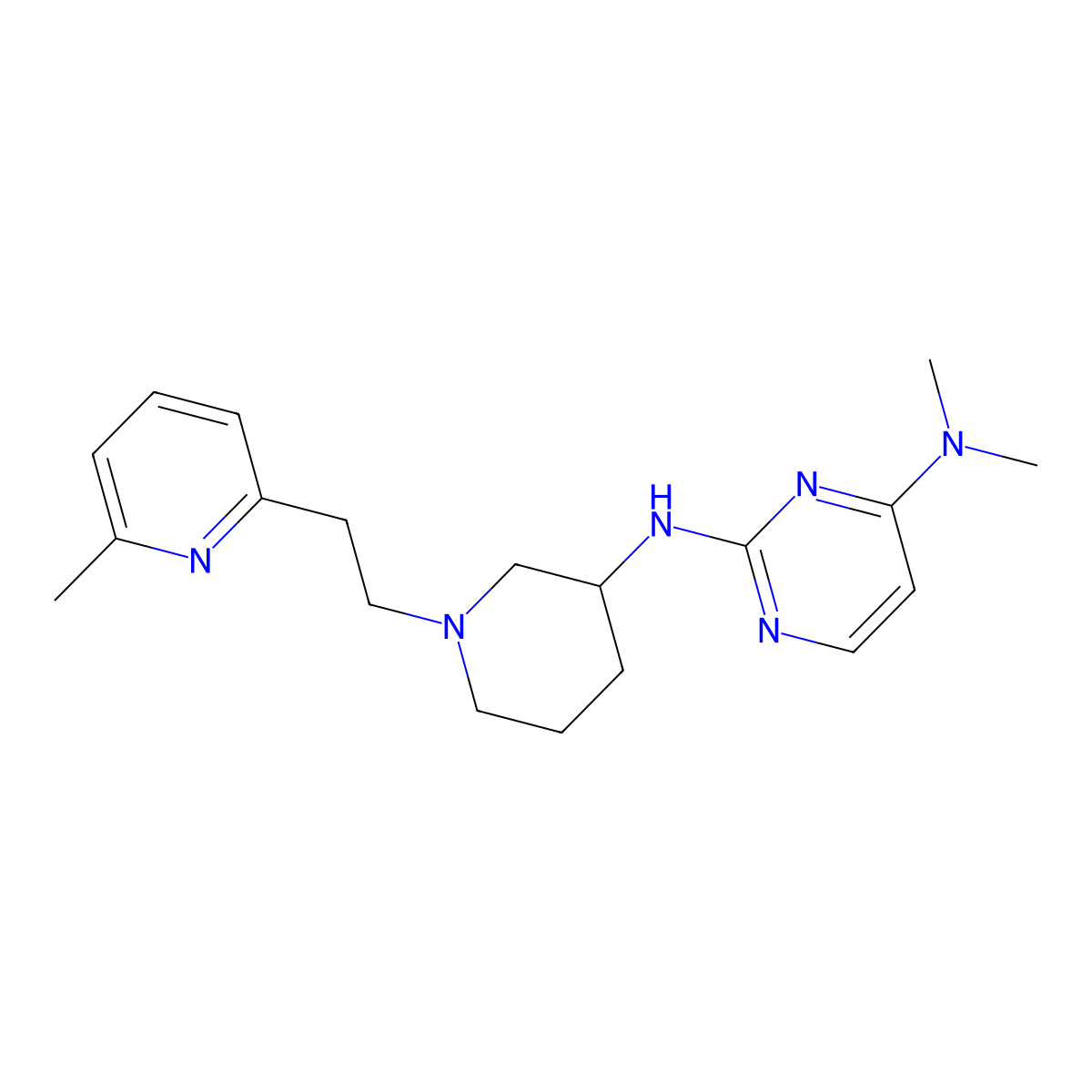 N4,N4-dimethyl-N2-{1-[2-(6-methylpyridin-2-yl)ethyl]piperidin-3-yl}pyrimidine-2,4-diamine molecular structure, CAS 3054437-17-8