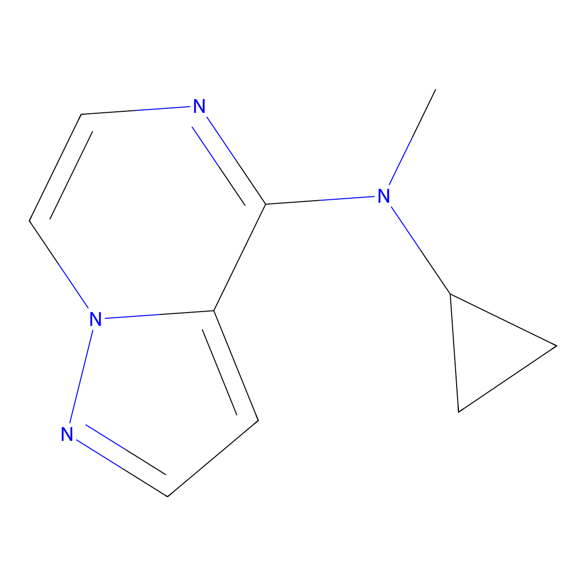 N-cyclopropyl-N-methylpyrazolo[1,5-a]pyrazin-4-amine molecular structure, CAS 3054437-39-4