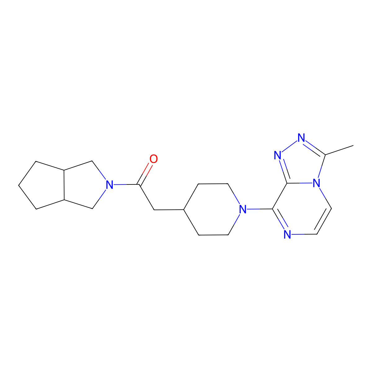 2-(1-{3-Methyl-[1,2,4]triazolo[4,3-a]pyrazin-8-yl}piperidin-4-yl)-1-{octahydrocyclopenta[c]pyrrol-2-yl}ethan-1-one molecular structure, CAS 3054437-82-7