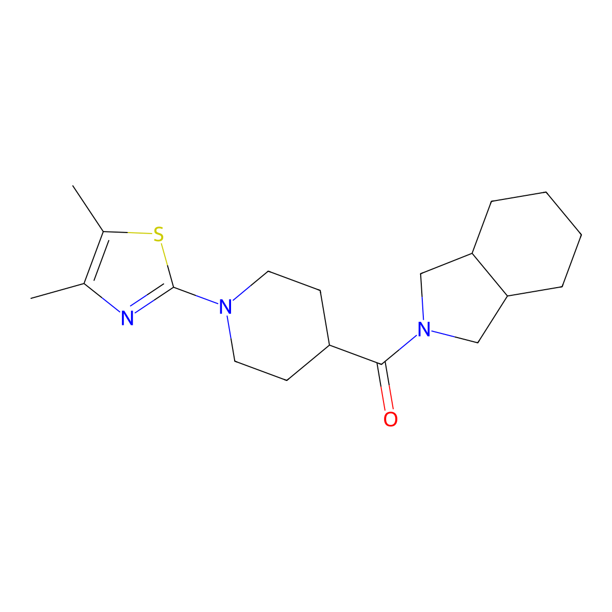 2-[1-(4,5-dimethyl-1,3-thiazol-2-yl)piperidine-4-carbonyl]-octahydro-1H-isoindole molecular structure, CAS 3054437-91-8