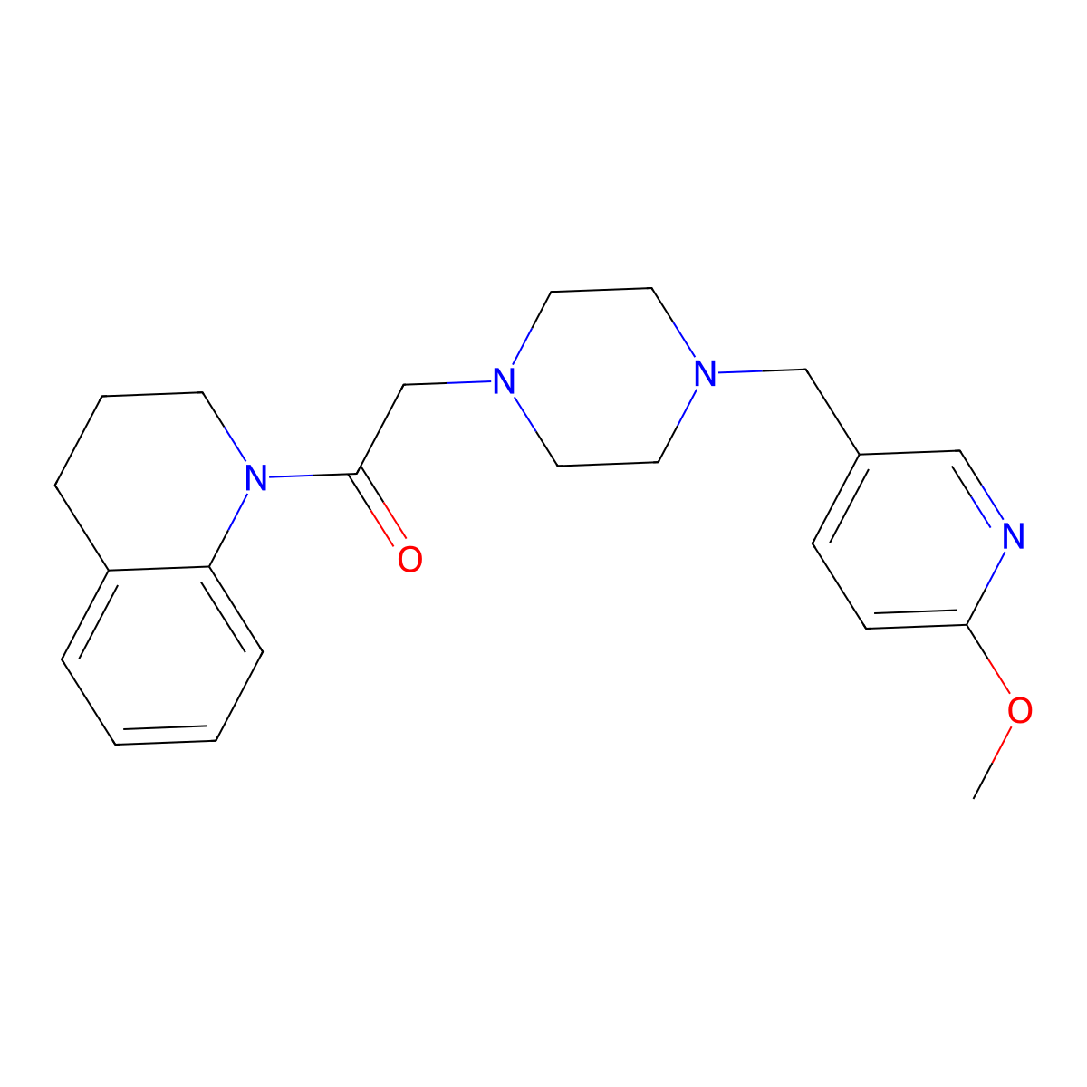 2-{4-[(6-Methoxypyridin-3-yl)methyl]piperazin-1-yl}-1-(1,2,3,4-tetrahydroquinolin-1-yl)ethan-1-one molecular structure, CAS 3054437-94-1