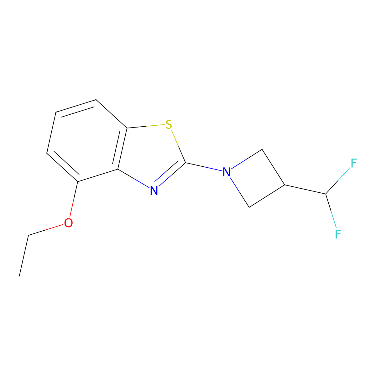 2-[3-(Difluoromethyl)azetidin-1-yl]-4-ethoxy-1,3-benzothiazole molecular structure, CAS 3054438-03-5