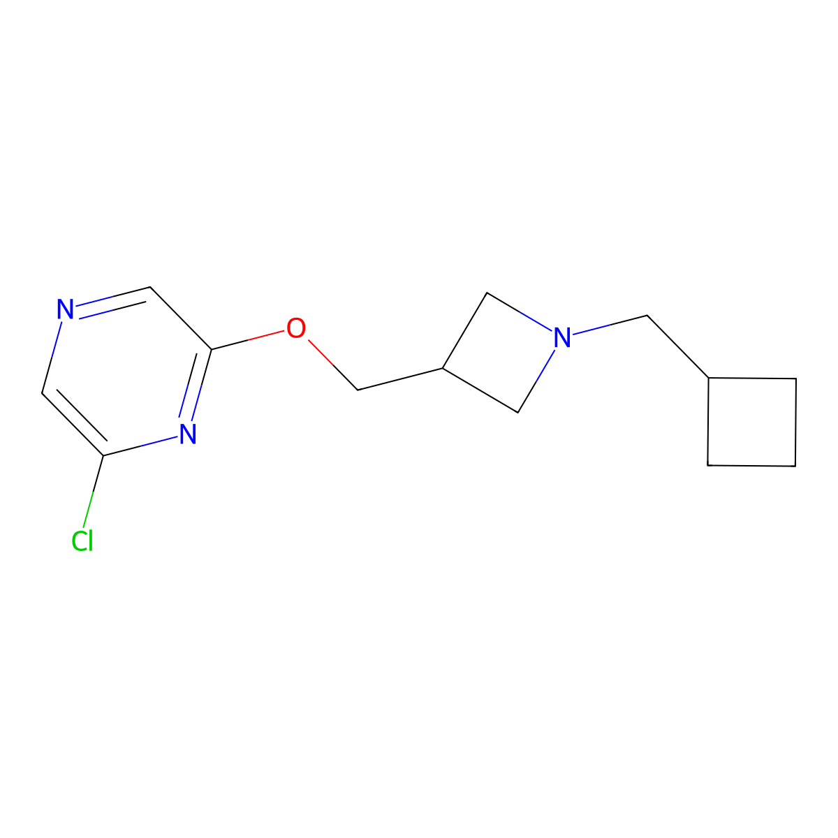 2-Chloro-6-{[1-(cyclobutylmethyl)azetidin-3-yl]methoxy}pyrazine molecular structure, CAS 3054438-06-8