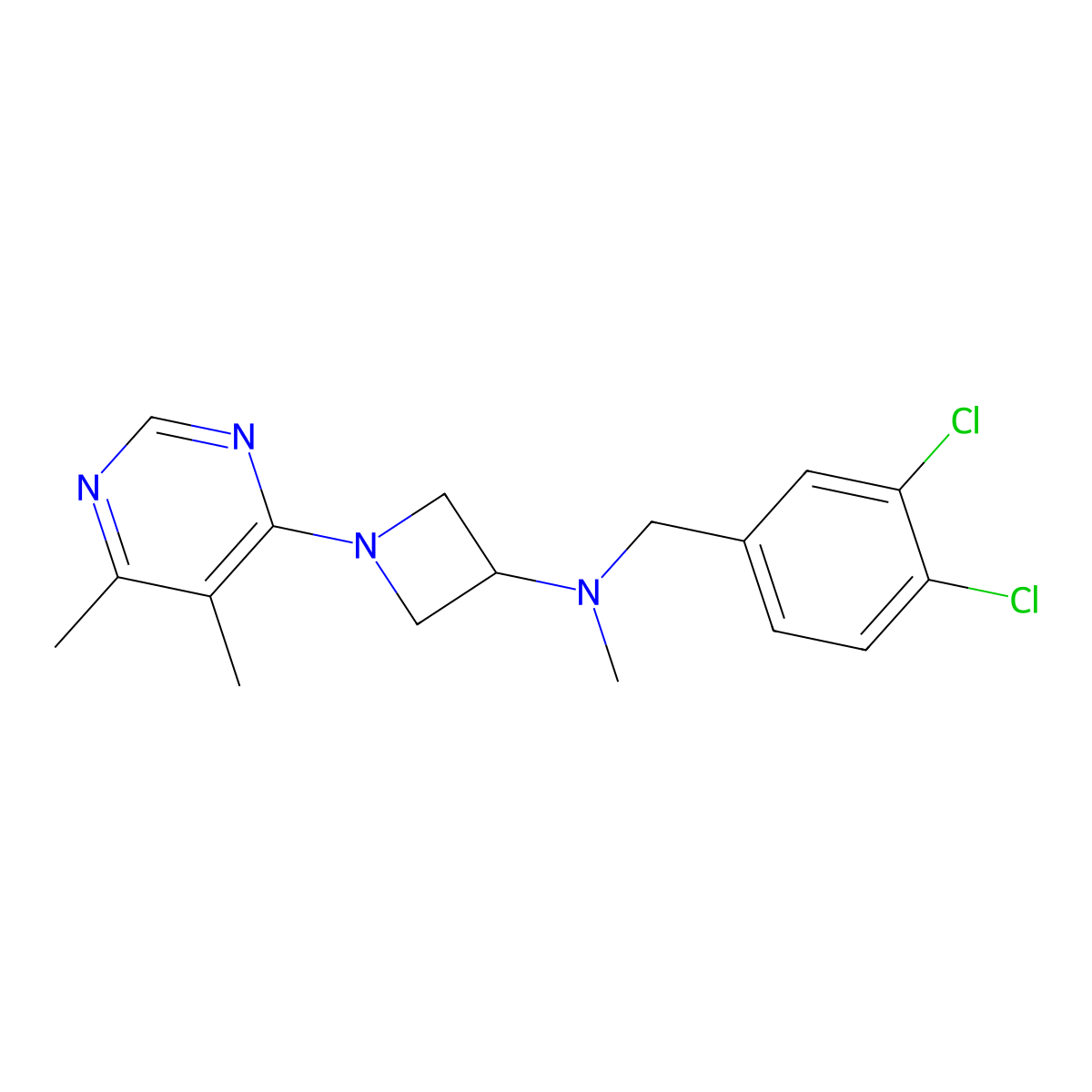 N-[(3,4-dichlorophenyl)methyl]-1-(5,6-dimethylpyrimidin-4-yl)-N-methylazetidin-3-amine molecular structure, CAS 3054438-15-9
