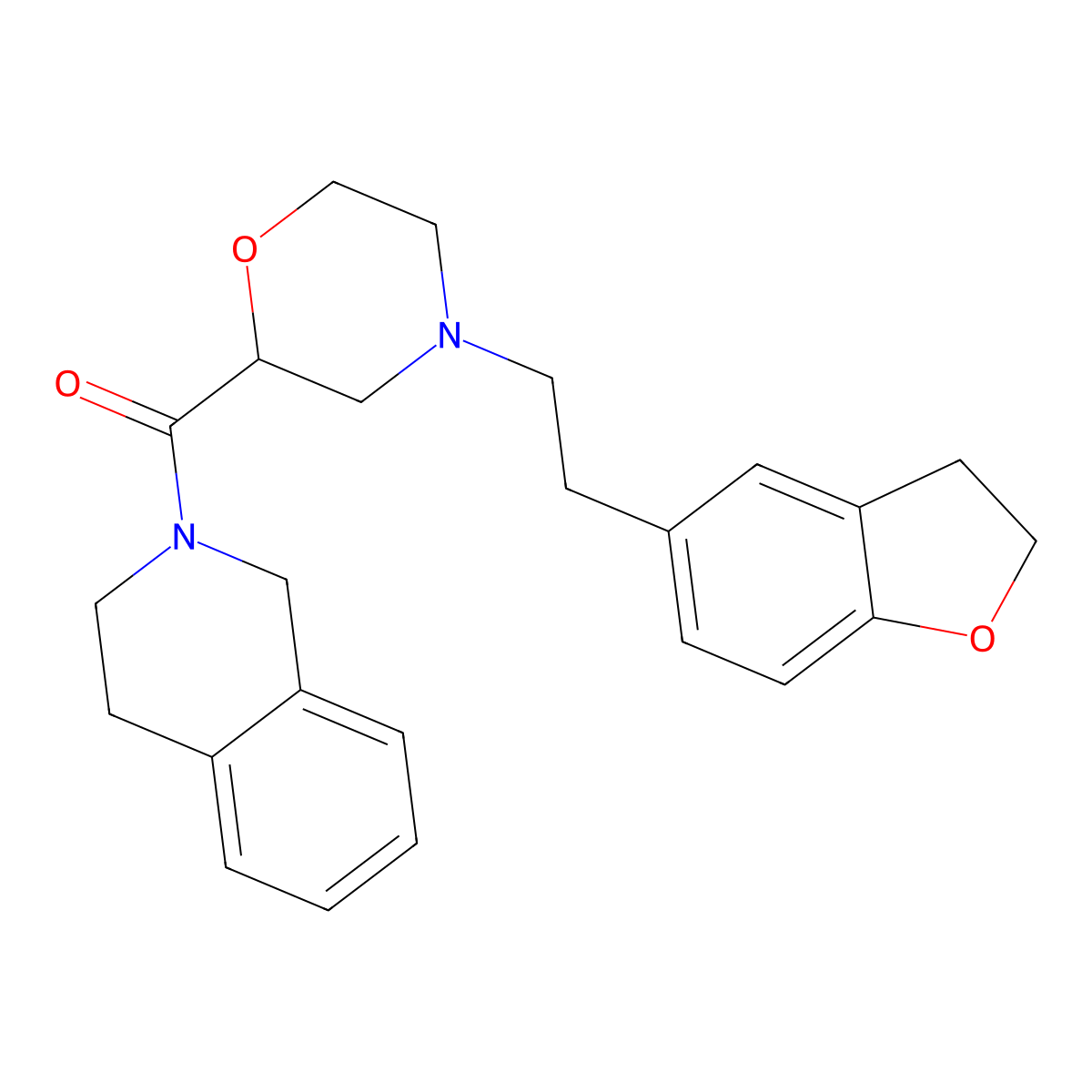 2-{4-[2-(2,3-Dihydro-1-benzofuran-5-yl)ethyl]morpholine-2-carbonyl}-1,2,3,4-tetrahydroisoquinoline molecular structure, CAS 3054443-55-6