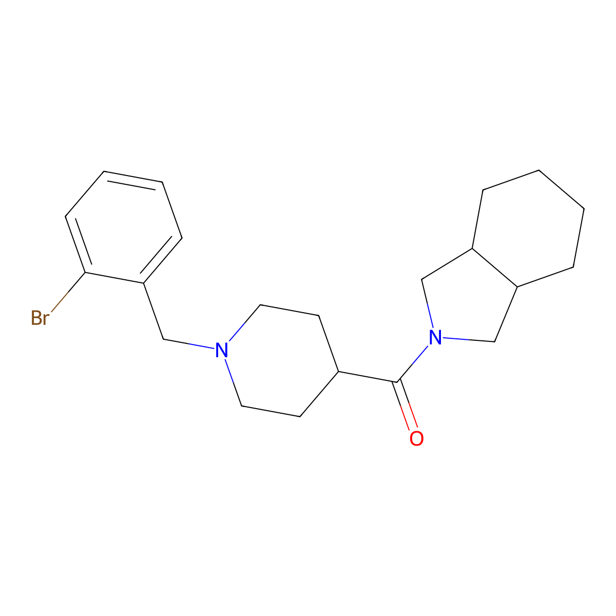 2-{1-[(2-bromophenyl)methyl]piperidine-4-carbonyl}-octahydro-1H-isoindole molecular structure, CAS 3054443-59-0