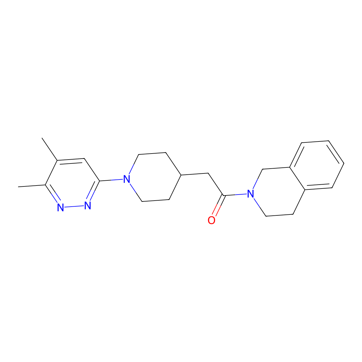 2-[1-(5,6-Dimethylpyridazin-3-yl)piperidin-4-yl]-1-(1,2,3,4-tetrahydroisoquinolin-2-yl)ethan-1-one molecular structure, CAS 3054443-65-8