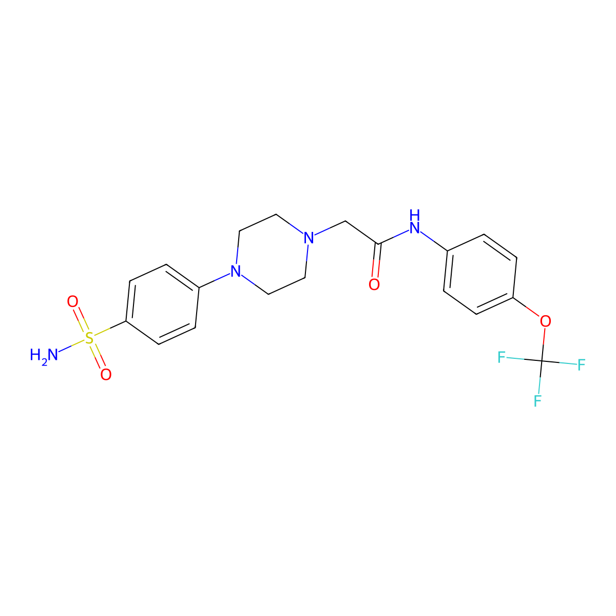 2-[4-(4-sulfamoylphenyl)piperazin-1-yl]-N-[4-(trifluoromethoxy)phenyl]acetamide molecular structure, CAS 3054443-70-5