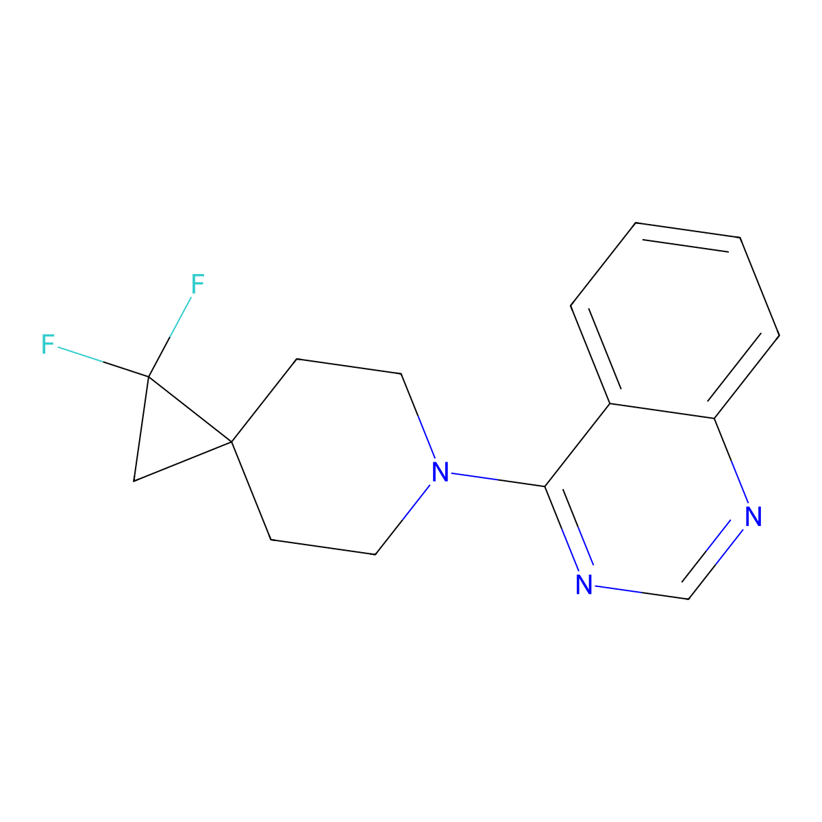 4-{1,1-Difluoro-6-azaspiro[2.5]octan-6-yl}quinazoline molecular structure, CAS 3054443-72-7