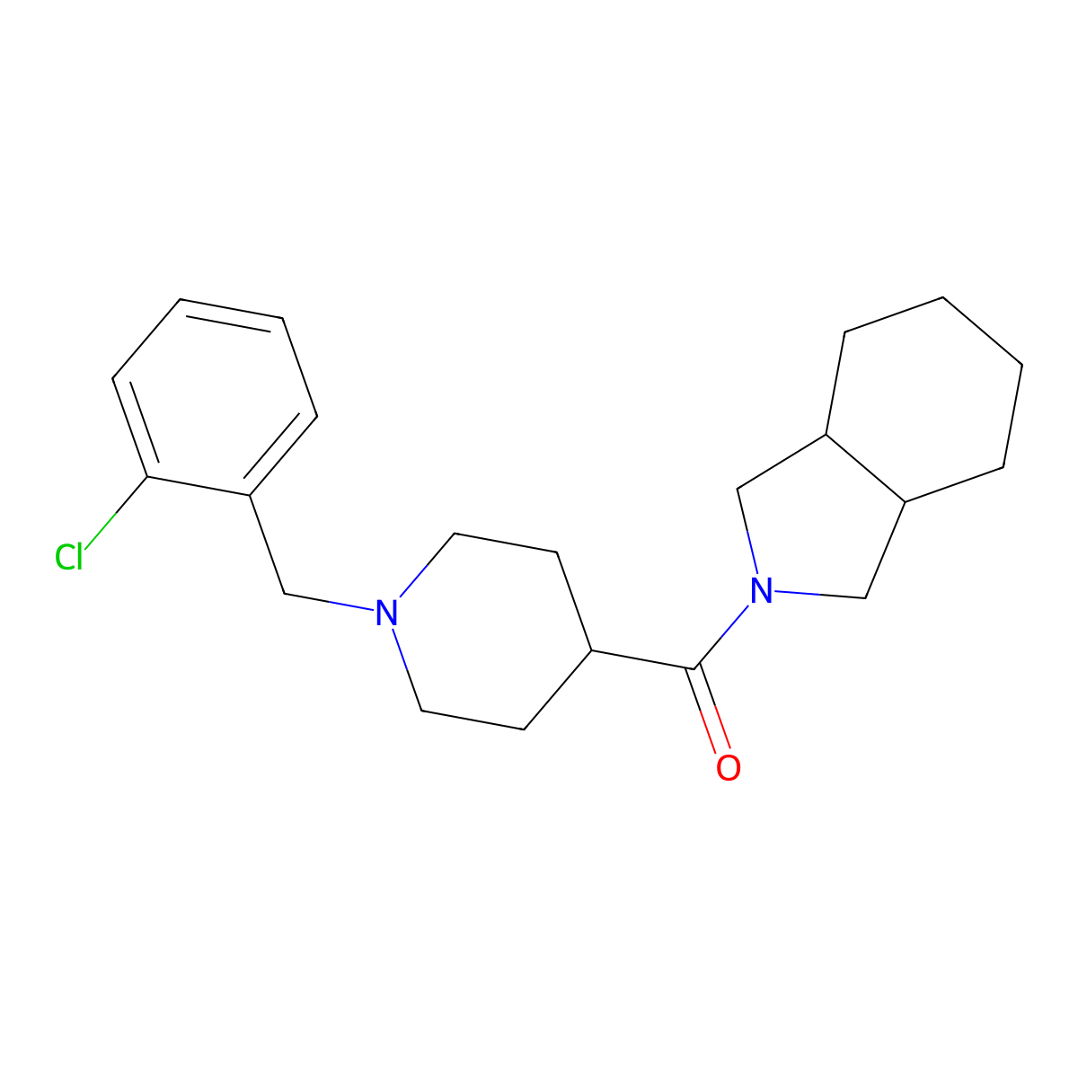 2-{1-[(2-chlorophenyl)methyl]piperidine-4-carbonyl}-octahydro-1H-isoindole molecular structure, CAS 3054443-77-2