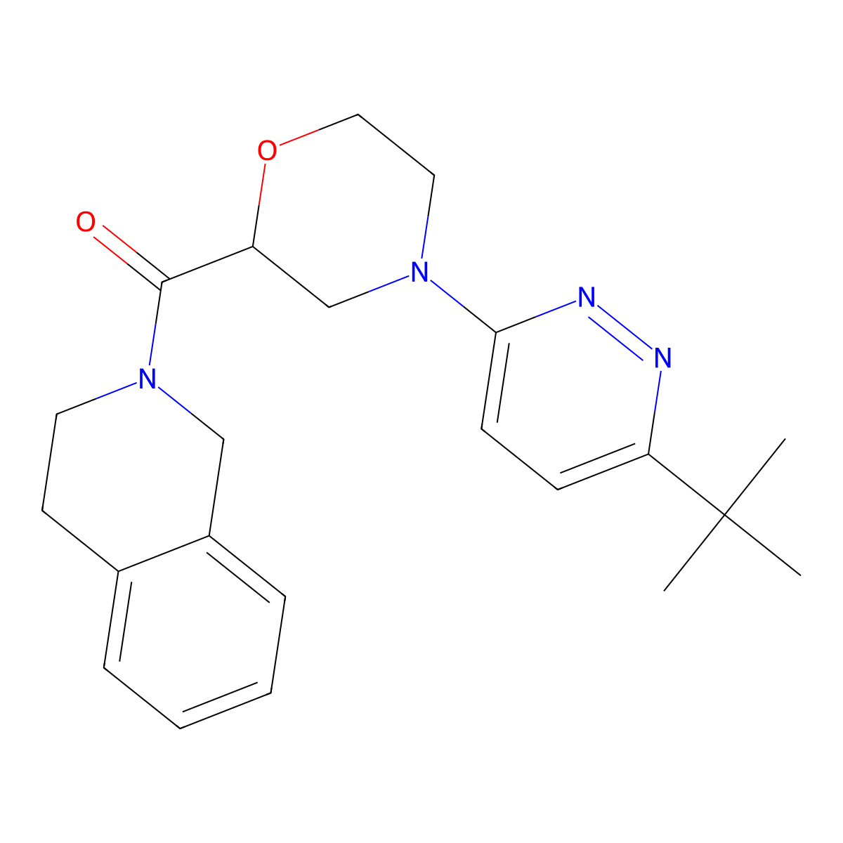 2-[4-(6-Tert-butylpyridazin-3-yl)morpholine-2-carbonyl]-1,2,3,4-tetrahydroisoquinoline molecular structure, CAS 3054443-84-1