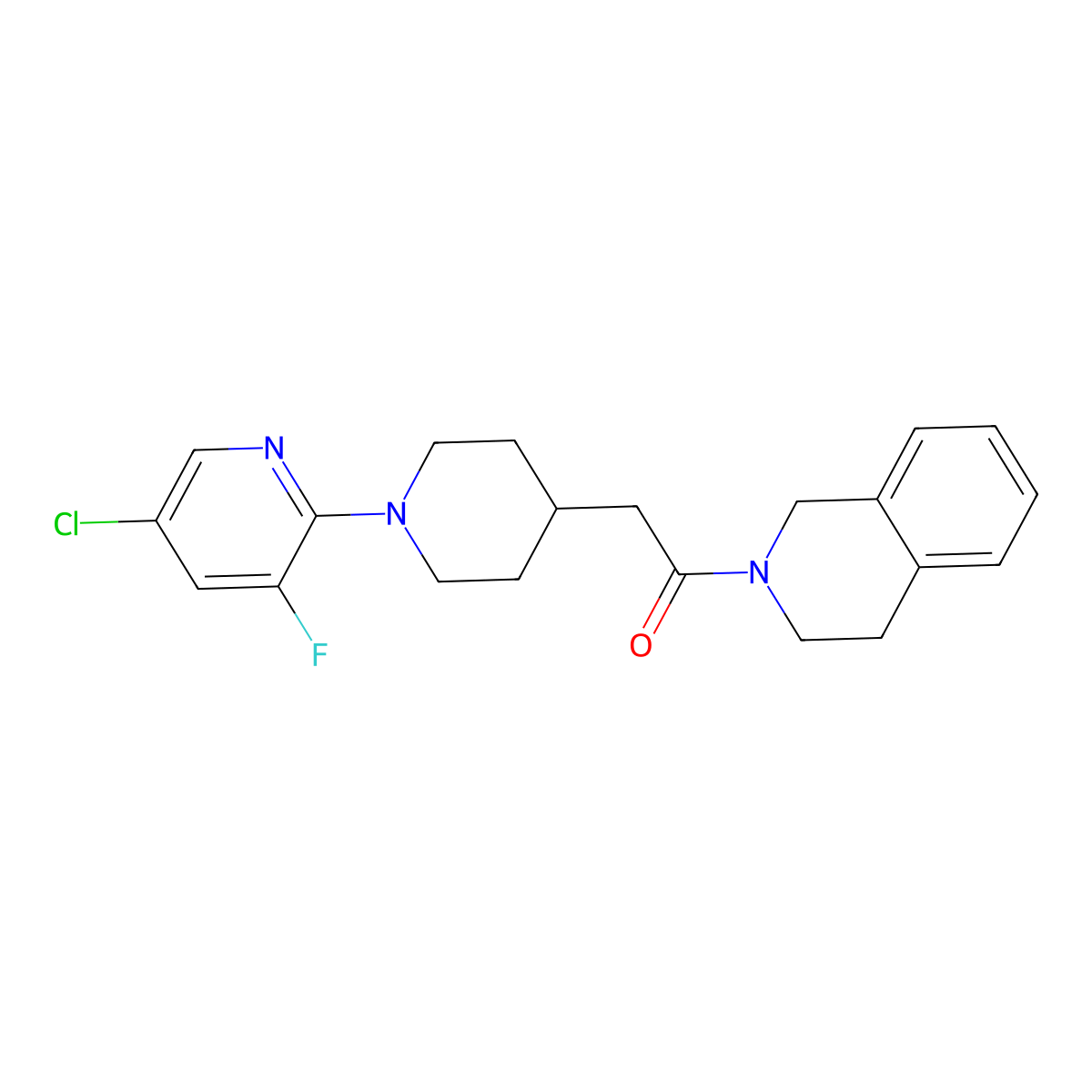 2-[1-(5-Chloro-3-fluoropyridin-2-yl)piperidin-4-yl]-1-(1,2,3,4-tetrahydroisoquinolin-2-yl)ethan-1-one molecular structure, CAS 3054443-89-6