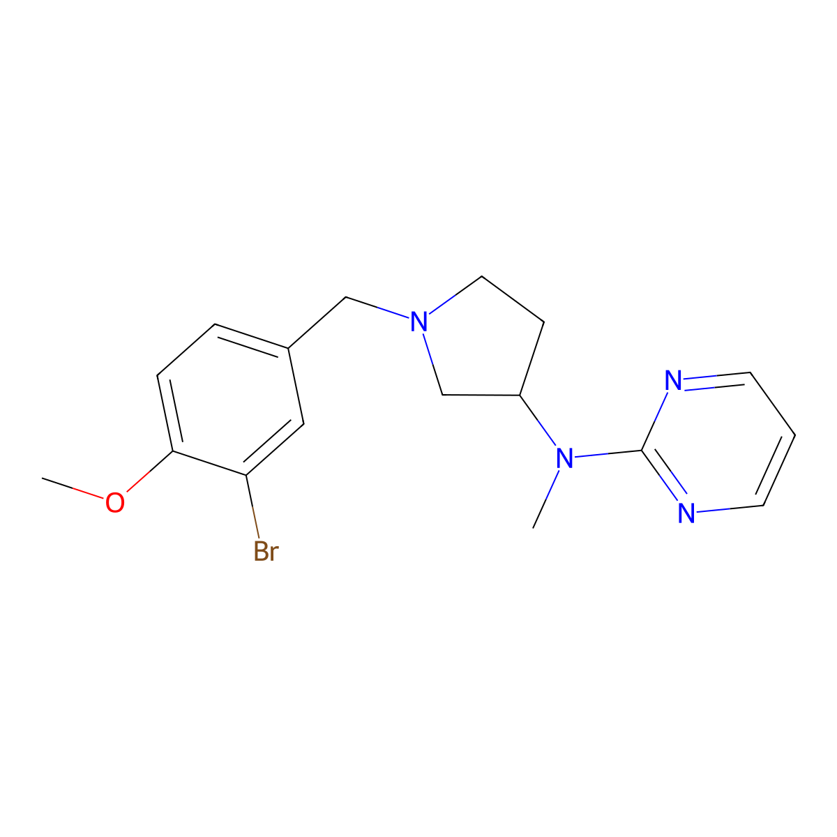 N-{1-[(3-bromo-4-methoxyphenyl)methyl]pyrrolidin-3-yl}-N-methylpyrimidin-2-amine molecular structure, CAS 3054443-93-2