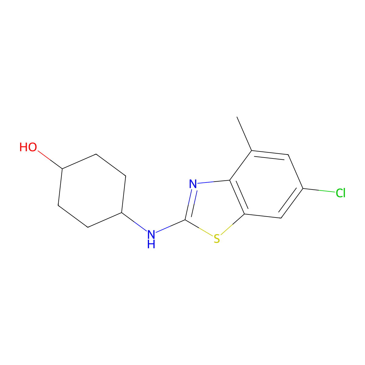 4-[(6-Chloro-4-methyl-1,3-benzothiazol-2-yl)amino]cyclohexan-1-ol molecular structure, CAS 3054443-94-3