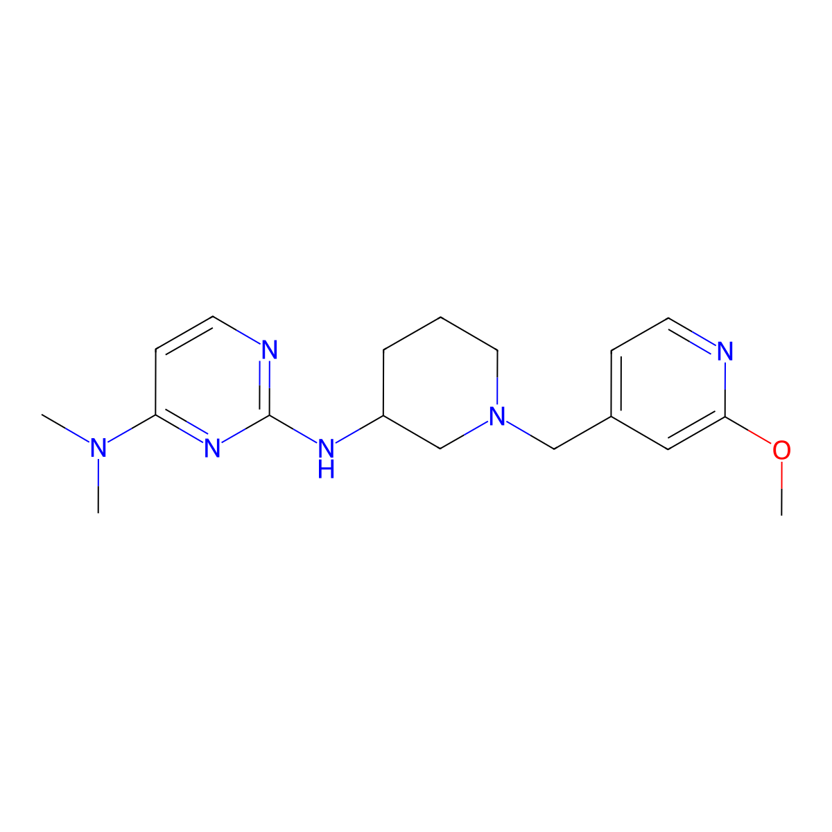 2-N-[1-[(2-methoxy-4-pyridinyl)methyl]piperidin-3-yl]-4-N,4-N-dimethylpyrimidine-2,4-diamine molecular structure, CAS 3054443-96-5