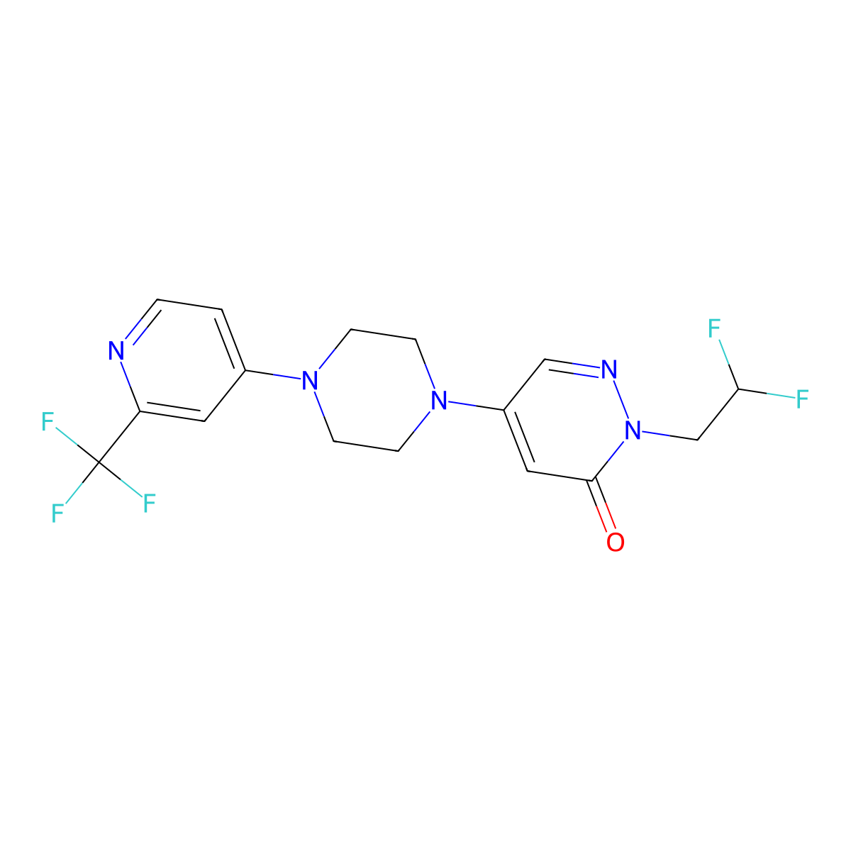 2-(2,2-Difluoroethyl)-5-{4-[2-(trifluoromethyl)pyridin-4-yl]piperazin-1-yl}-2,3-dihydropyridazin-3-one molecular structure, CAS 3054443-97-6