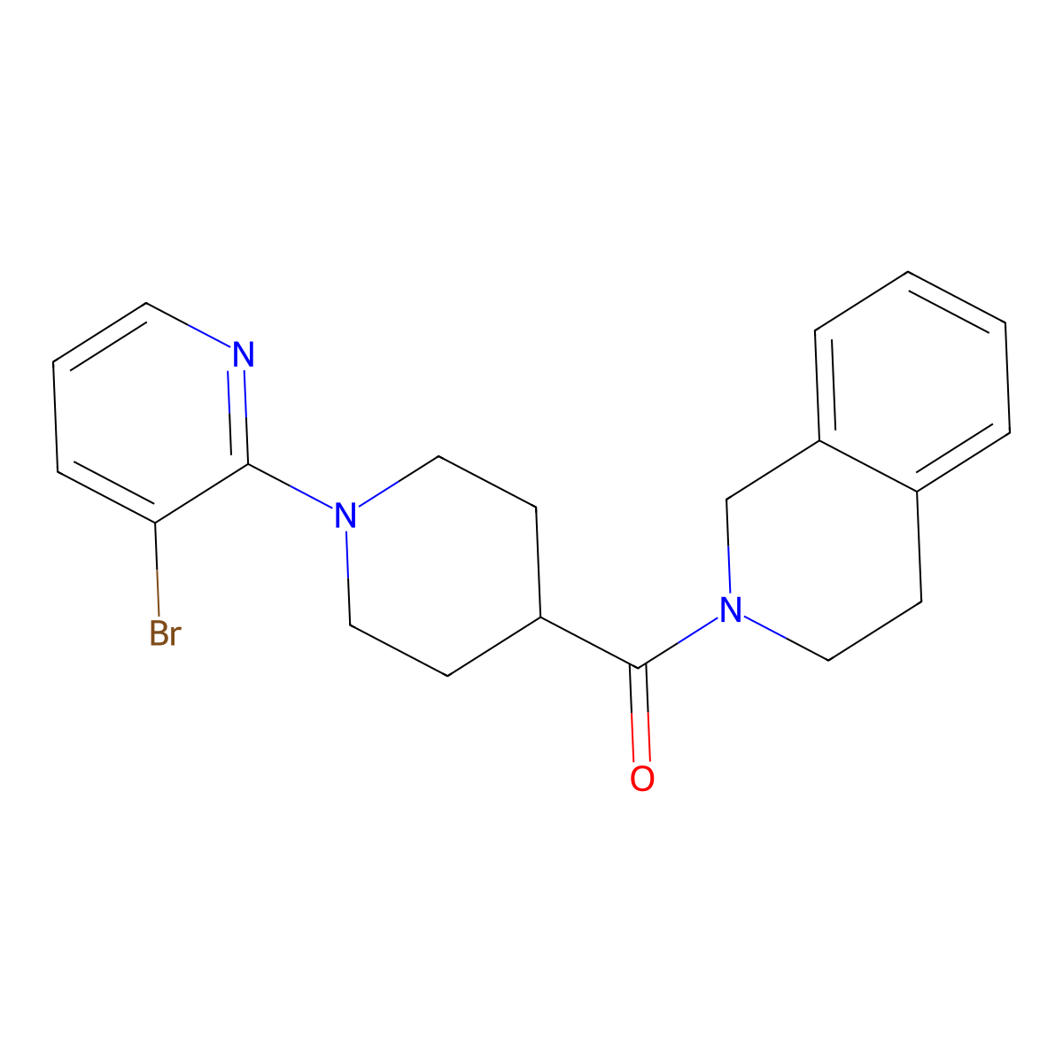 2-[1-(3-Bromopyridin-2-yl)piperidine-4-carbonyl]-1,2,3,4-tetrahydroisoquinoline molecular structure, CAS 3054444-09-3