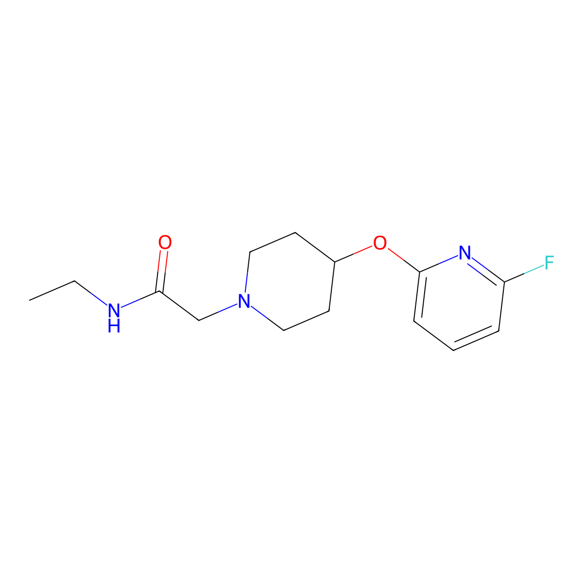 N-ethyl-2-{4-[(6-fluoropyridin-2-yl)oxy]piperidin-1-yl}acetamide molecular structure, CAS 3054444-24-2