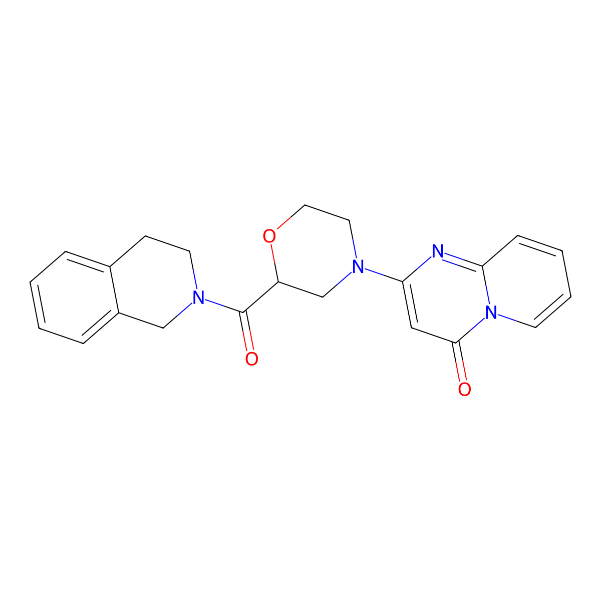 2-[2-(1,2,3,4-tetrahydroisoquinoline-2-carbonyl)morpholin-4-yl]-4H-pyrido[1,2-a]pyrimidin-4-one molecular structure, CAS 3054444-33-3