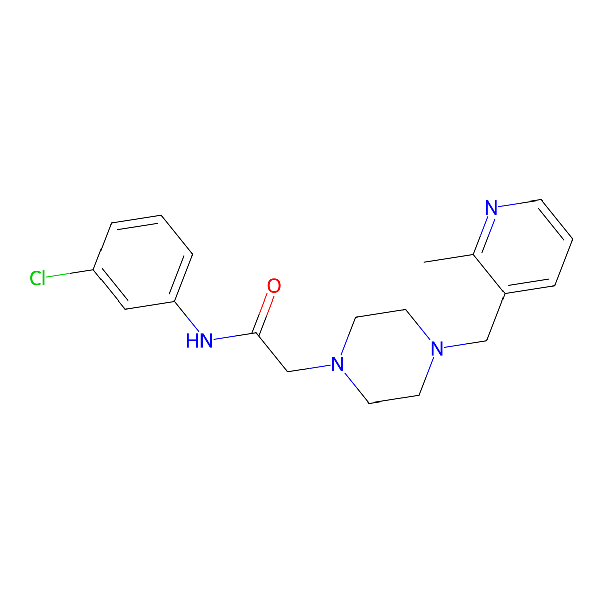N-(3-chlorophenyl)-2-{4-[(2-methylpyridin-3-yl)methyl]piperazin-1-yl}acetamide molecular structure, CAS 3054444-45-7