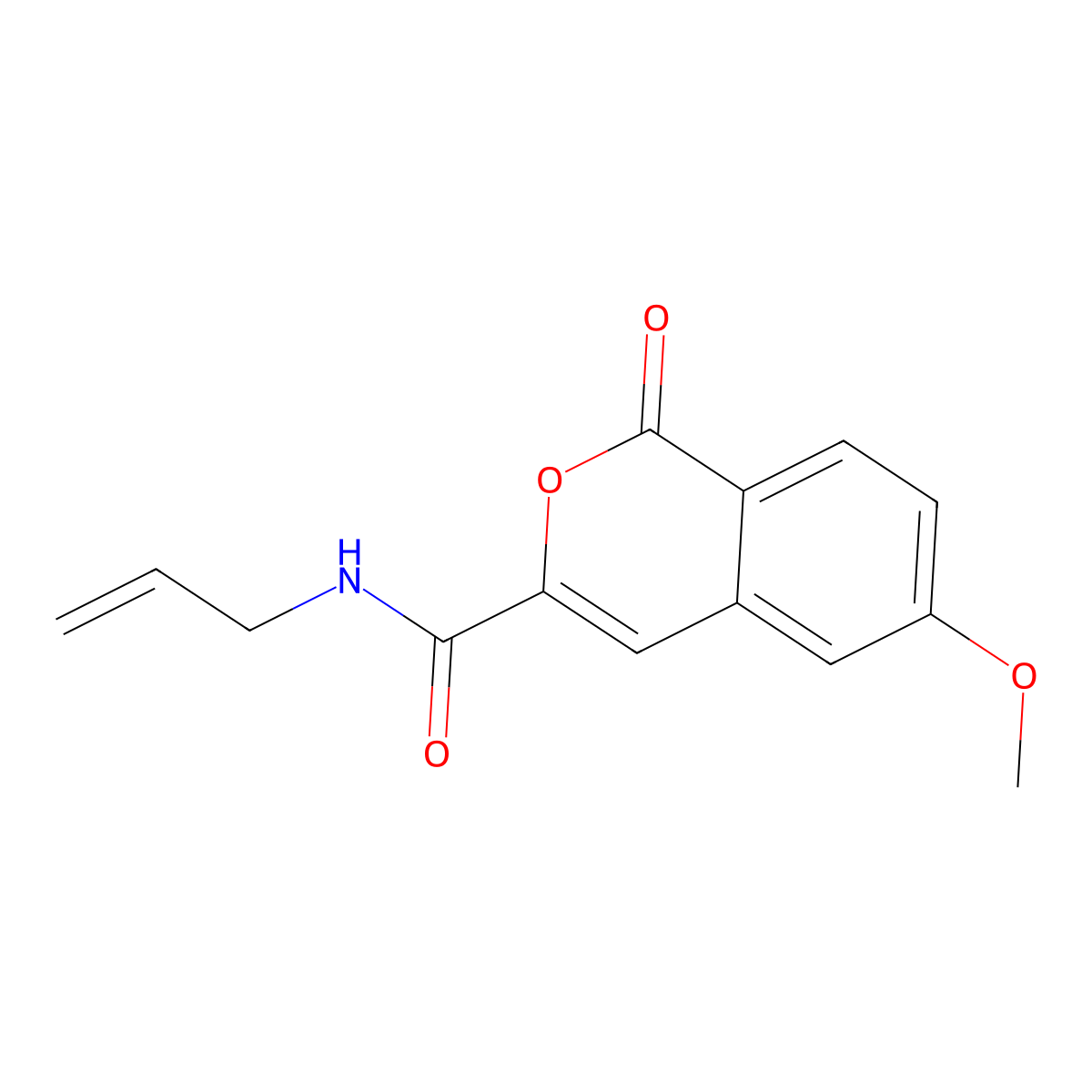 6-methoxy-1-oxo-N-(prop-2-en-1-yl)-1H-isochromene-3-carboxamide molecular structure, CAS 3054444-61-7