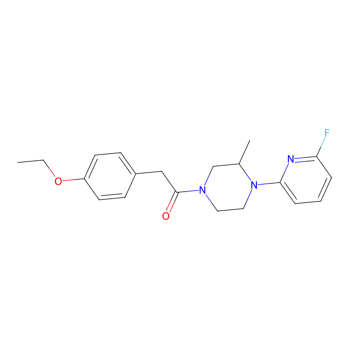 2-(4-Ethoxyphenyl)-1-[4-(6-fluoropyridin-2-yl)-3-methylpiperazin-1-yl]ethan-1-one molecular structure, CAS 3054444-68-4