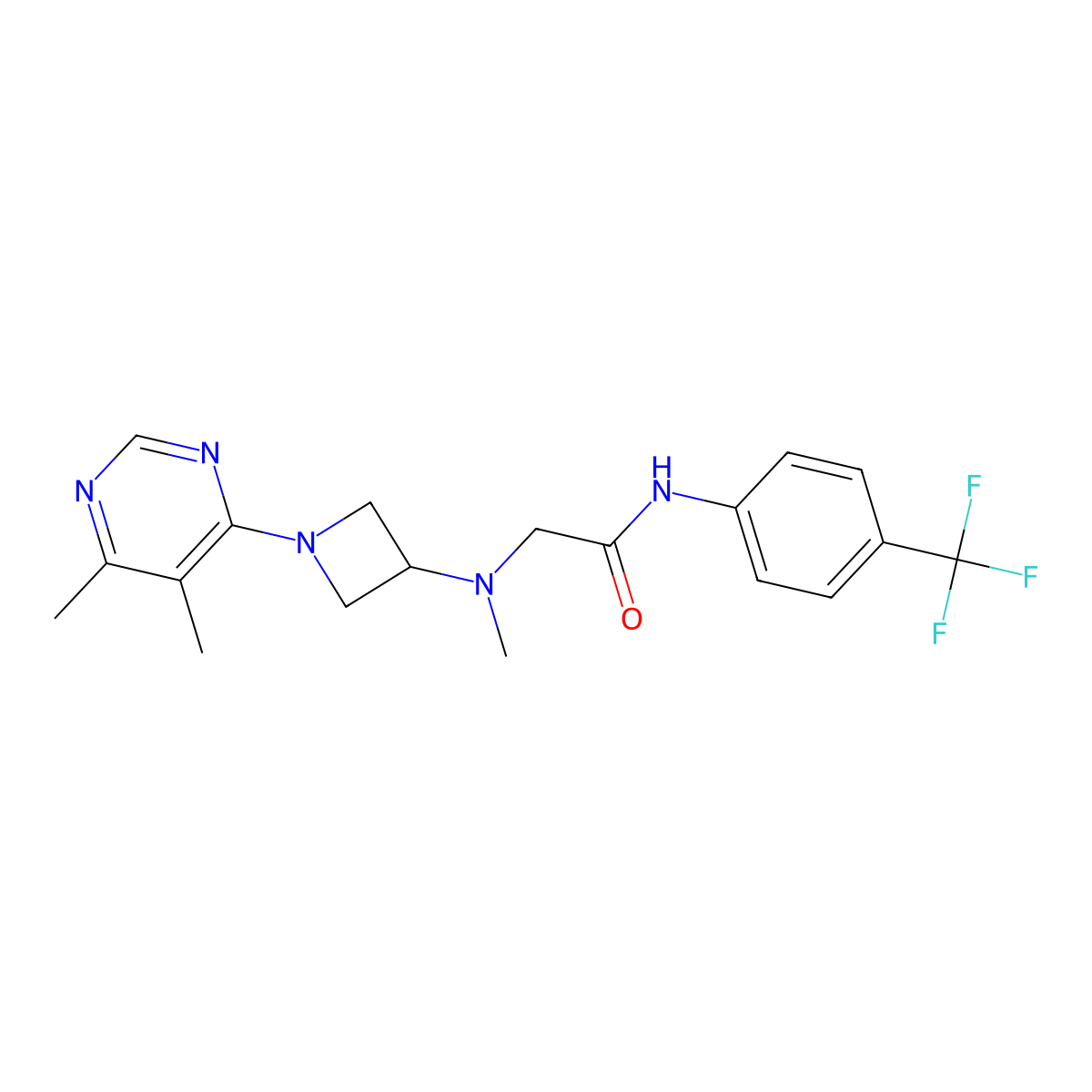 2-{[1-(5,6-dimethylpyrimidin-4-yl)azetidin-3-yl](methyl)amino}-N-[4-(trifluoromethyl)phenyl]acetamide molecular structure, CAS 3054444-76-4