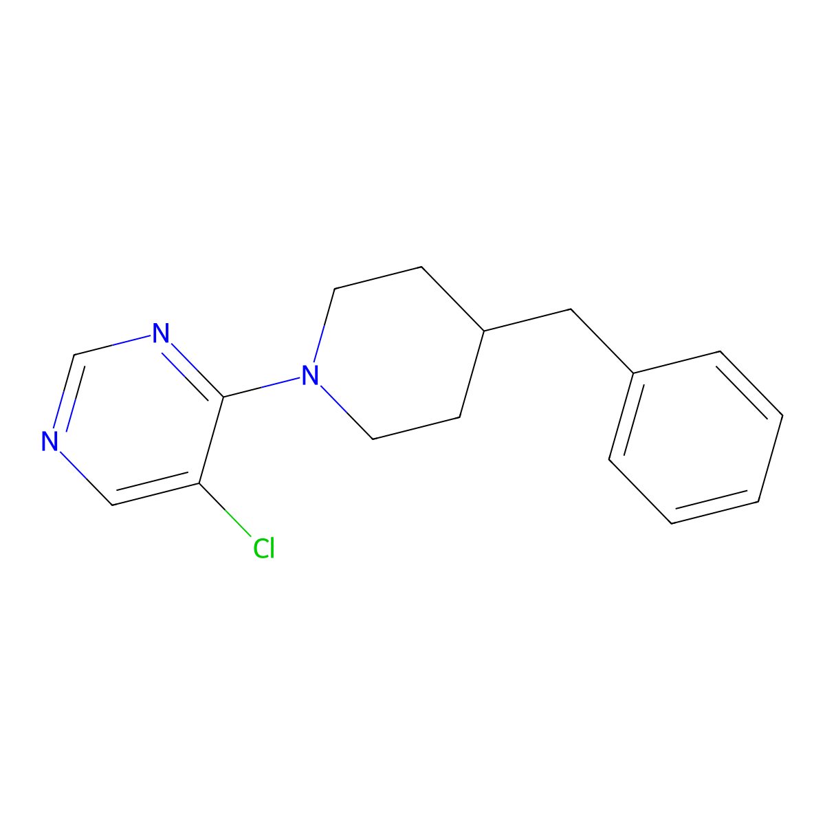 4-(4-Benzylpiperidin-1-yl)-5-chloropyrimidine molecular structure, CAS 3054444-77-5