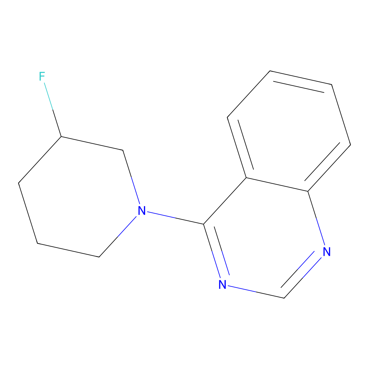 4-(3-Fluoropiperidin-1-yl)quinazoline molecular structure, CAS 3054444-86-6