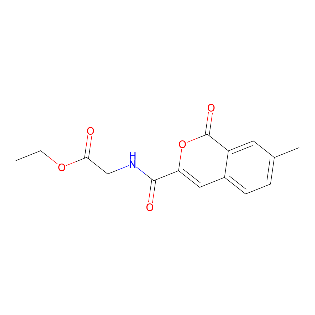ethyl 2-[(7-methyl-1-oxo-1H-isochromen-3-yl)formamido]acetate molecular structure, CAS 3054444-87-7