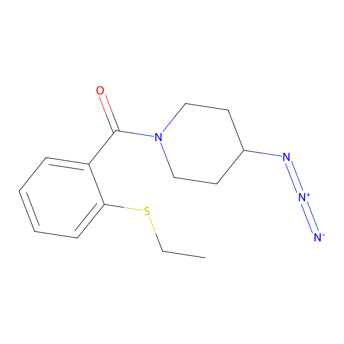 4-Azido-1-[2-(ethylsulfanyl)benzoyl]piperidine molecular structure, CAS 3054445-04-1