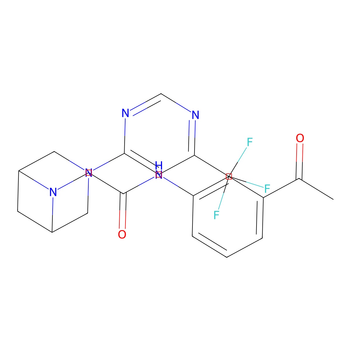 N-(3-acetylphenyl)-2-{3-[6-(trifluoromethyl)pyrimidin-4-yl]-3,6-diazabicyclo[3.1.1]heptan-6-yl}acetamide molecular structure, CAS 3054445-05-2