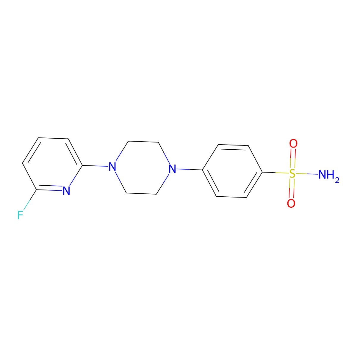 4-[4-(6-Fluoropyridin-2-yl)piperazin-1-yl]benzene-1-sulfonamide molecular structure, CAS 3054445-17-6
