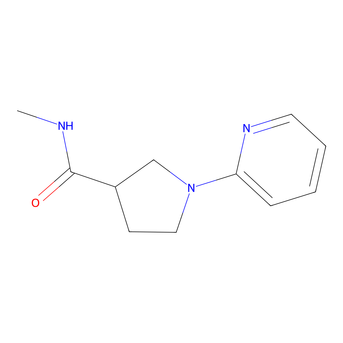 N-methyl-1-(pyridin-2-yl)pyrrolidine-3-carboxamide molecular structure, CAS 3054445-27-8