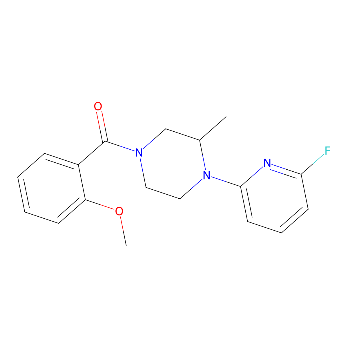 1-(6-Fluoropyridin-2-yl)-4-(2-methoxybenzoyl)-2-methylpiperazine molecular structure, CAS 3054445-29-0