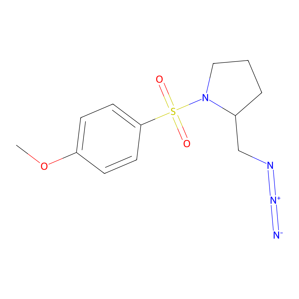 2-(Azidomethyl)-1-(4-methoxyphenyl)sulfonylpyrrolidine molecular structure, CAS 3054445-36-9