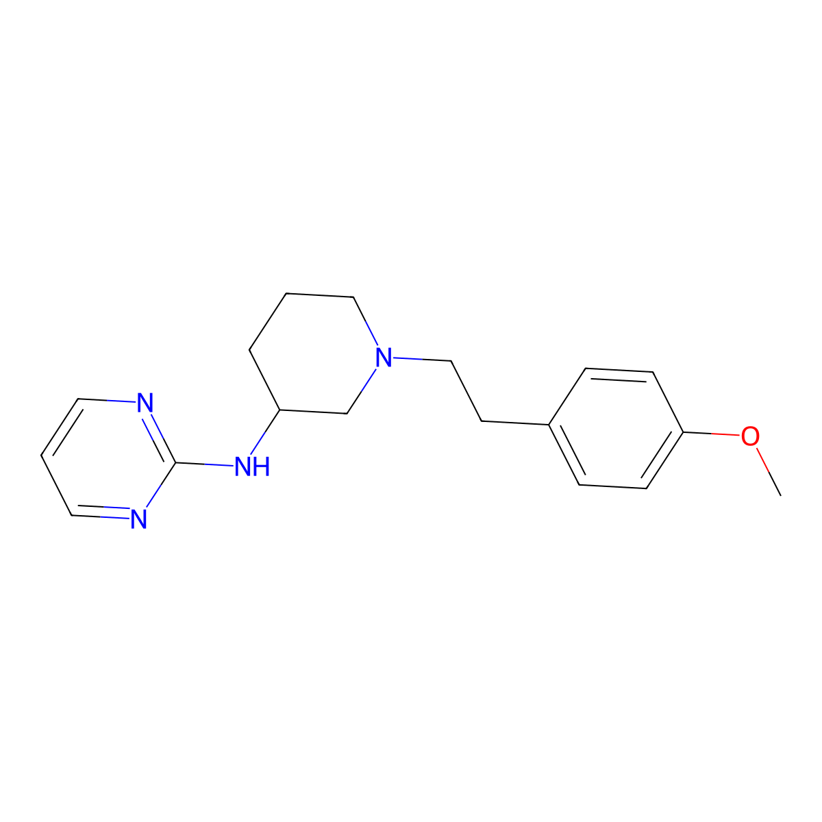 N-{1-[2-(4-methoxyphenyl)ethyl]piperidin-3-yl}pyrimidin-2-amine molecular structure, CAS 3054445-38-1