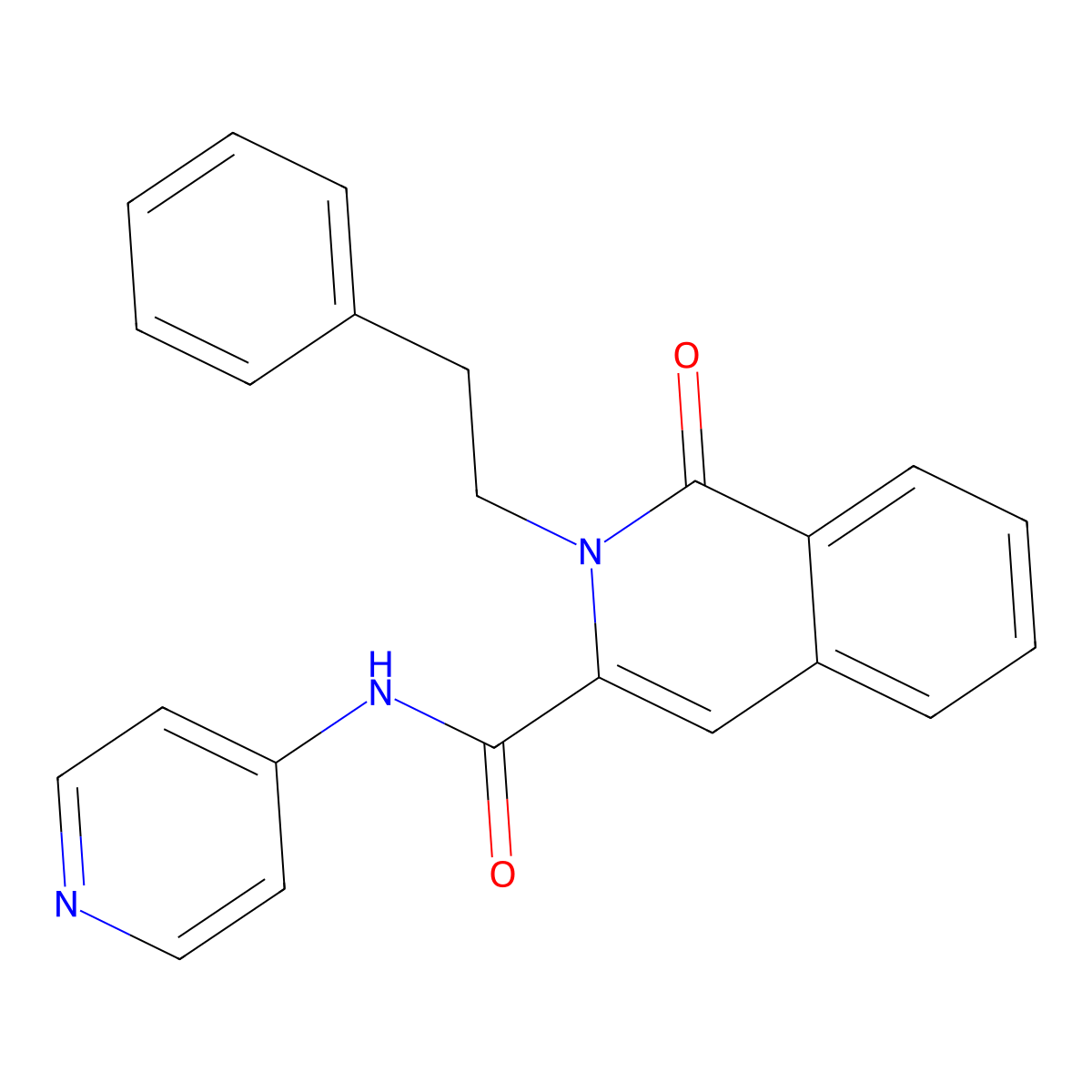 1-oxo-2-(2-phenylethyl)-N-(pyridin-4-yl)-1,2-dihydroisoquinoline-3-carboxamide molecular structure, CAS 3054445-46-1