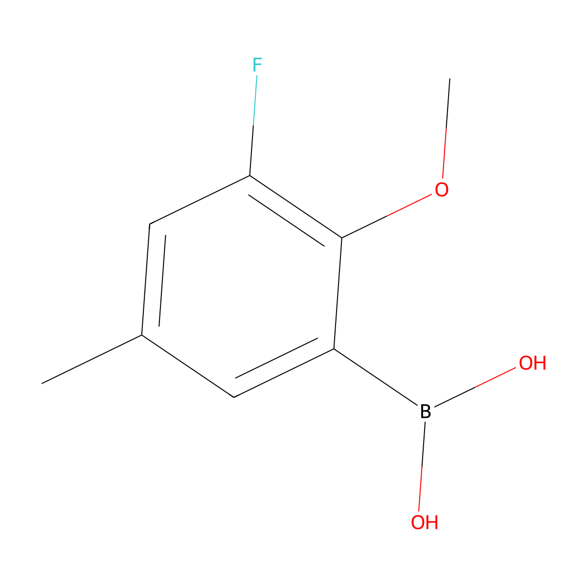 3-Fluoro-2-methoxy-5-methylphenylboronic acid molecular structure, CAS 3054532-25-8