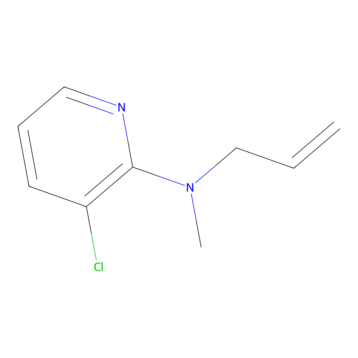 3-chloro-N-methyl-N-(prop-2-en-1-yl)pyridin-2-amine molecular structure, CAS 3054533-70-6