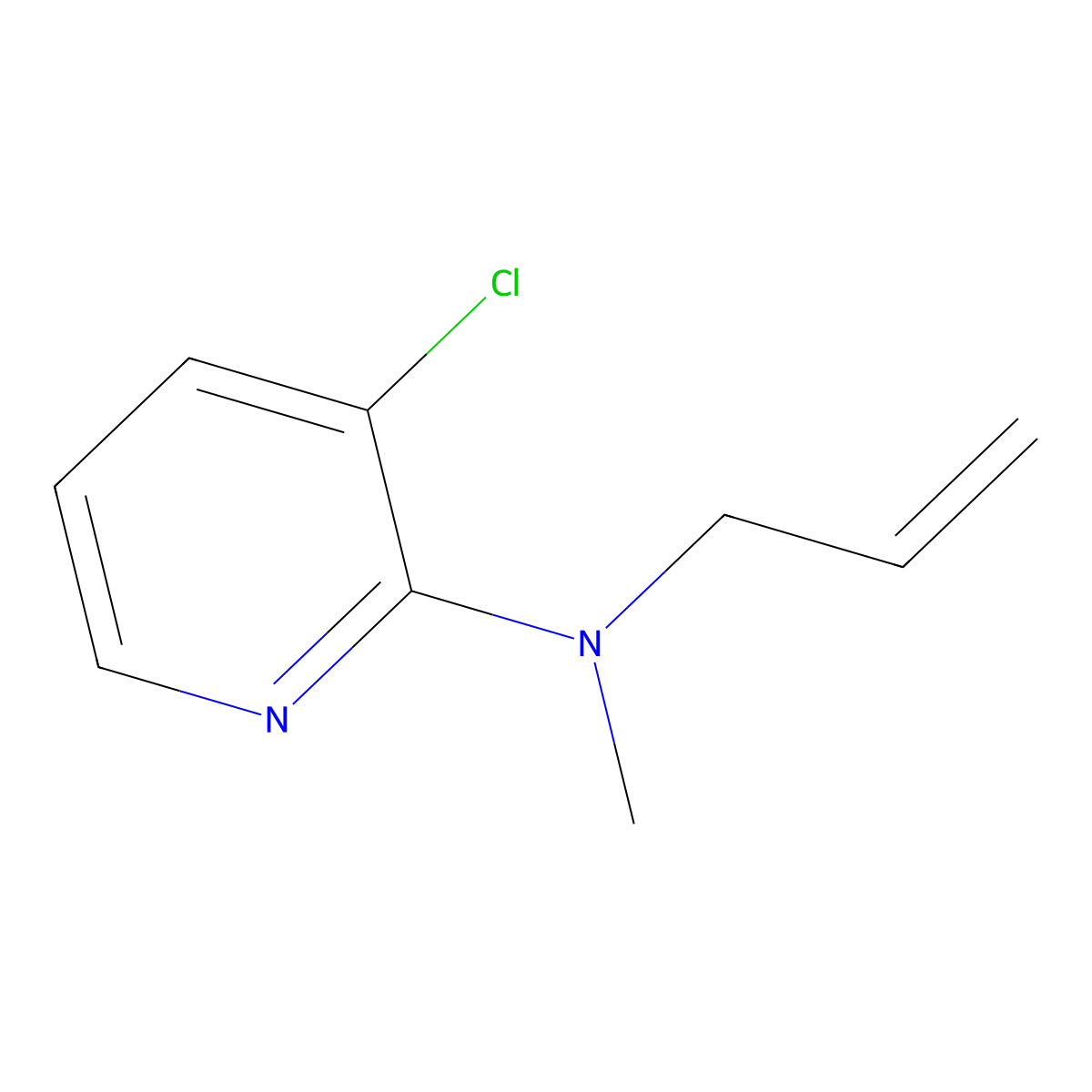 3-chloro-N-methyl-N-(prop-2-en-1-yl)pyridin-2-amine molecular structure, CAS 3054533-70-6